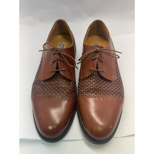 Stanley blacker men’s size 12 oxford Leather shoes made in Italy brown pre-owned